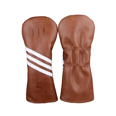 brown leather wood headcover brown leather wood headcover